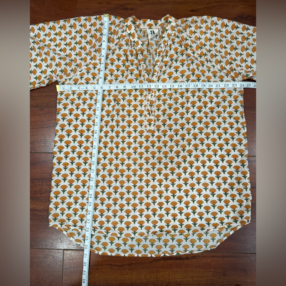 ISH Orange Floral Women's Blouse - Picture 5 of 7